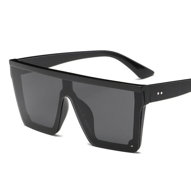 Male Flat Top Sunglasses Men Brand Black